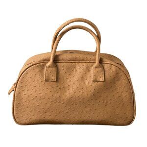 Vintage ostrich effect bowler bag/doctor's bag/bowling bag